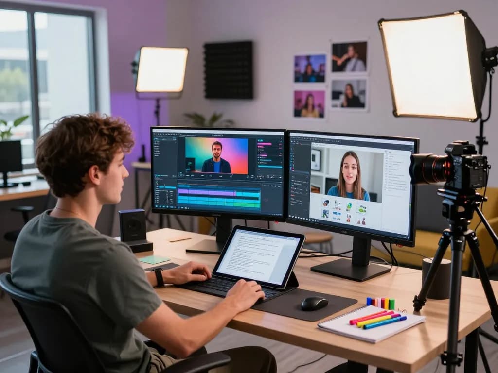 Professional in video production using Seedance 2.0 AI for creative storytelling and editing.