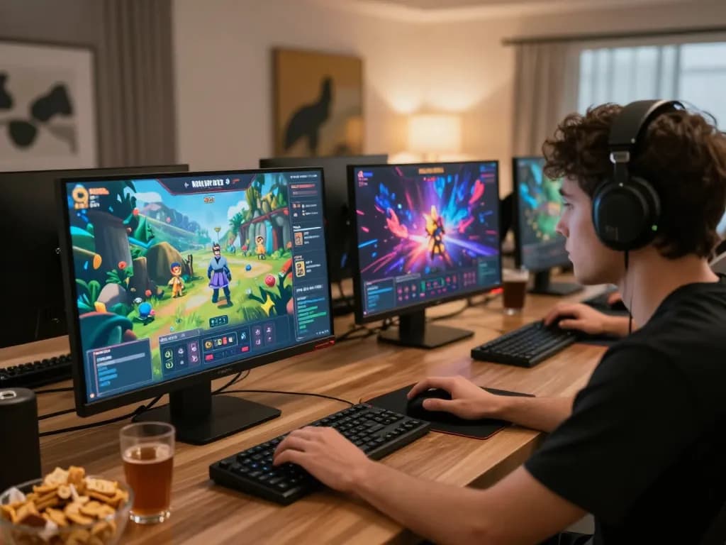 Người dùng Rikvip đang thưởng thức phiên chơi game trực tuyến thú vị trên máy tính tại nhà