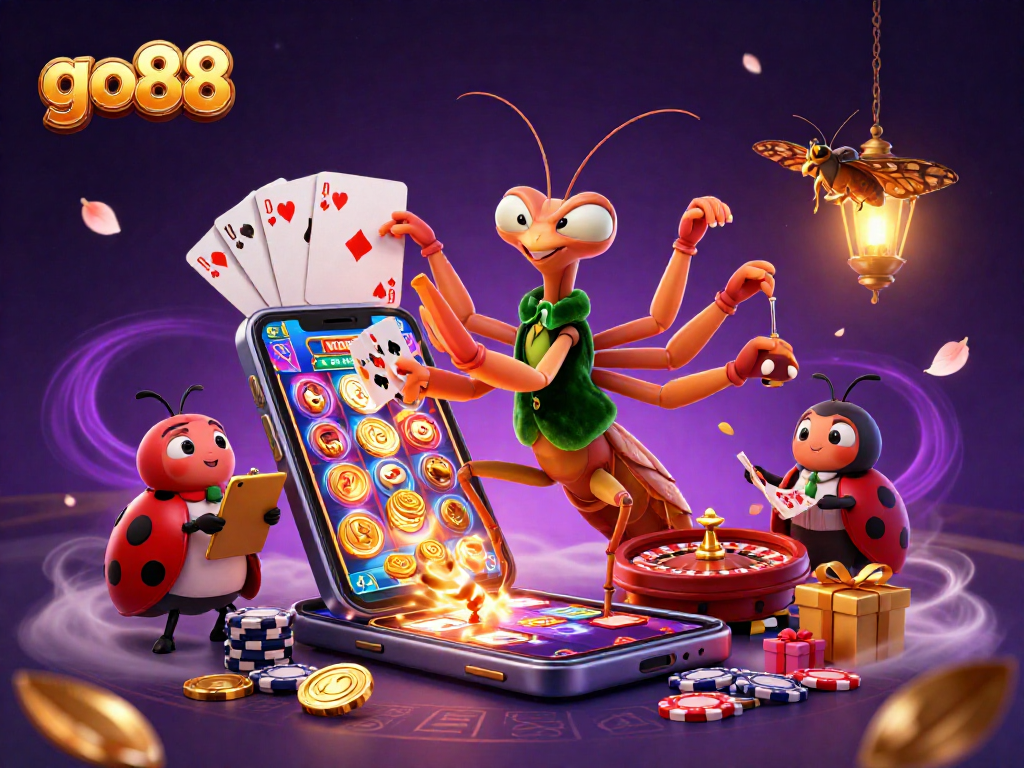 go88 captures the excitement of casino gaming with vibrant characters and dynamic elements