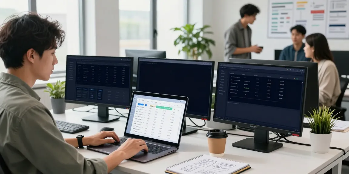 Professional marketer analyzing instant indexing metrics in a bright office.