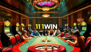 Experience the vibrant atmosphere of Trang Chủ 11WIN with players enjoying thrilling casino games.
