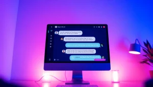 Engaging interface for sex chat AI showcasing vibrant colors and inviting digital interaction.