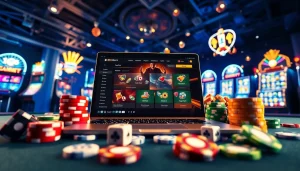 Engaging scene of bk860s.com online gambling platform showcasing digital games with poker chips and vibrant graphics.