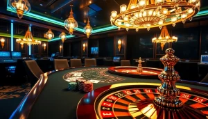 Players enjoying a vibrant game at 88nn casino table, experiencing excitement and luxury.