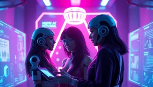 NSFW AI platforms showcasing engaging interactions in a modern digital environment.