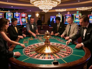 Players engaging in thrilling roulette gameplay at sv88n casino, showcasing vibrant atmosphere and strategic excitement.