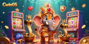 Cwin05 reveals thrilling slot games with exquisite 3D characters and animated visuals amidst vibrant gaming elements.