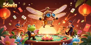 Join the excitement with 56win as a dragonfly pilot and frog croupier deliver thrilling casino action!
