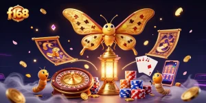 Experience the excitement of f168 with a dazzling 3D casino scene showcasing exhilarating games and vibrant characters.