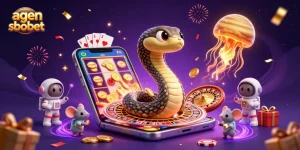 Experience the thrill of betting with agen sbobet in this vibrant 3D casino scene.