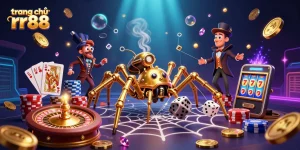 Engage with the action on trang chủ rr88, featuring rich illustrations of casino gameplay and thrilling moments.