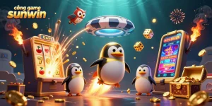 Experience thrilling wins at cổng game sunwin with vibrant casino elements in this 3D illustration.