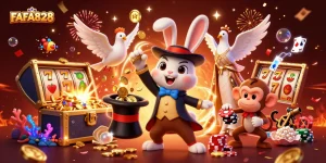 Join the excitement at FAFA828 with a 3D magician rabbit, diving casino treasures, and playful monkey adventures!